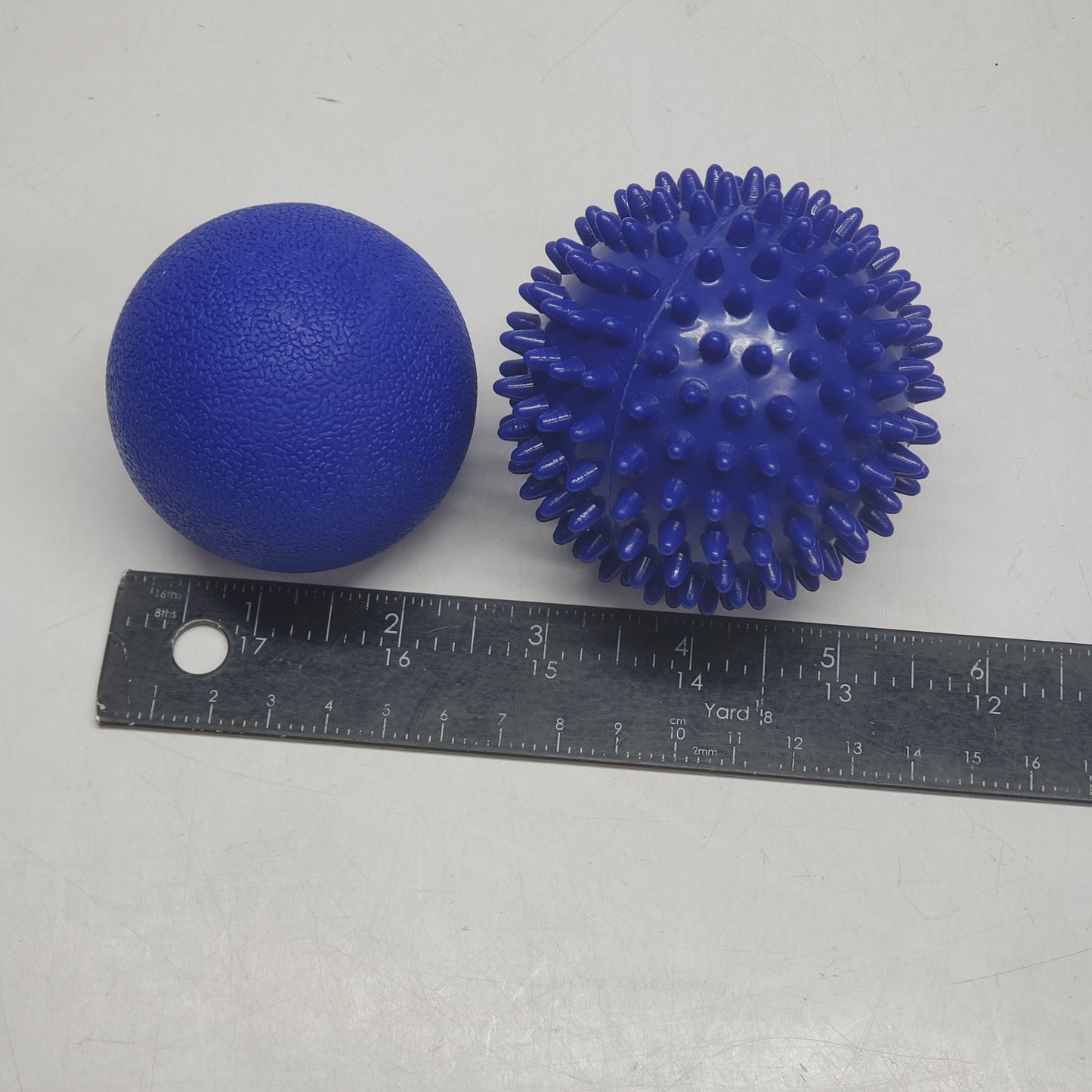 ZA@ CanDo (10 Pack) Massage Balls One Smooth and One with Spikes and Bag 2.5" Blue (Advertising)