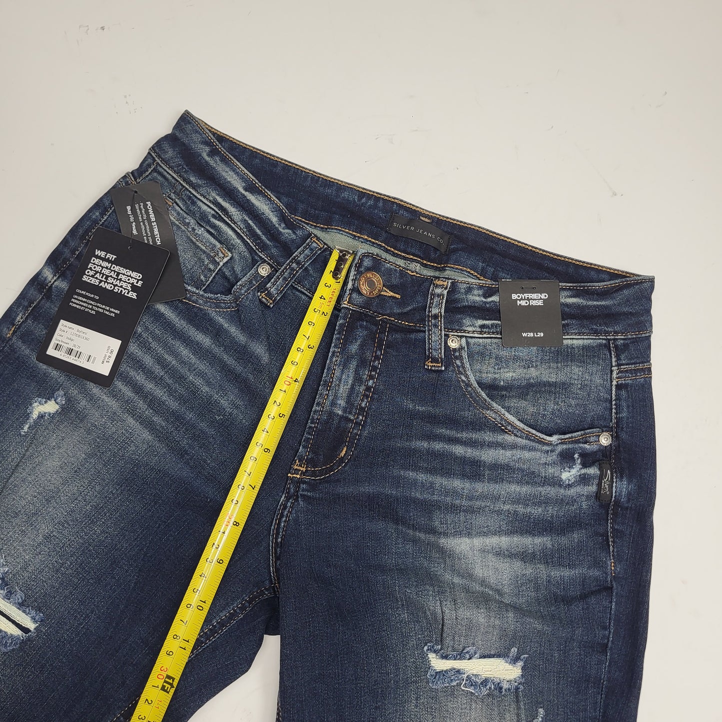 SILVER JEANS CO. Boyfriend Mid Rise Sz 28/29 Indigo L27101EGX360