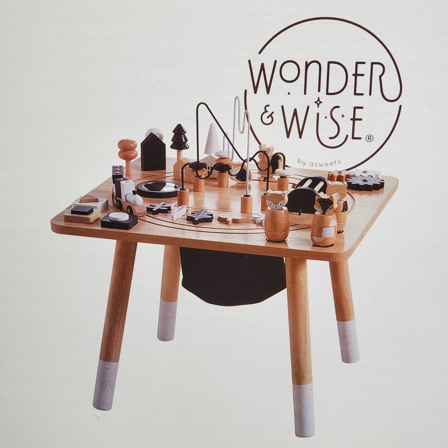 WONDER & WISE Awesome Activity Table Wood / Metal 21.5” x 21.5” x 23.5” Neutral 1000040027