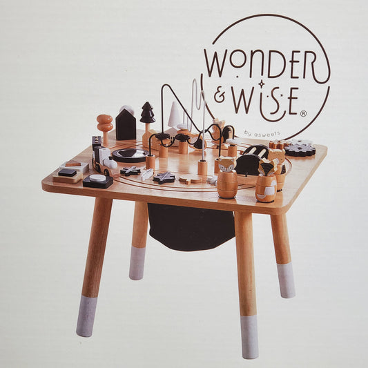 WONDER & WISE Awesome Activity Table Wood / Metal 21.5” x 21.5” x 23.5” Neutral 1000040027