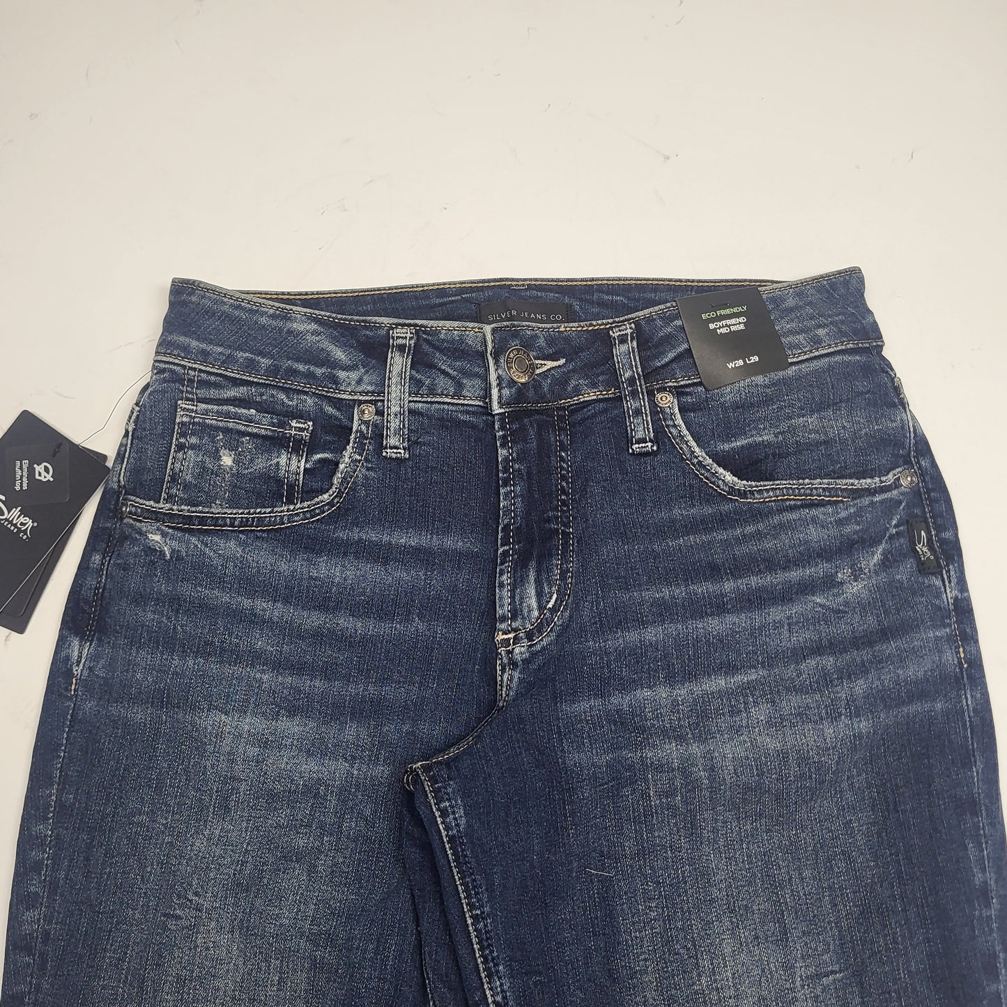 SILVER JEANS CO. Boyfriend Mid Rise Eco Friendly Sz 28/29 Indigo L2710EGX376