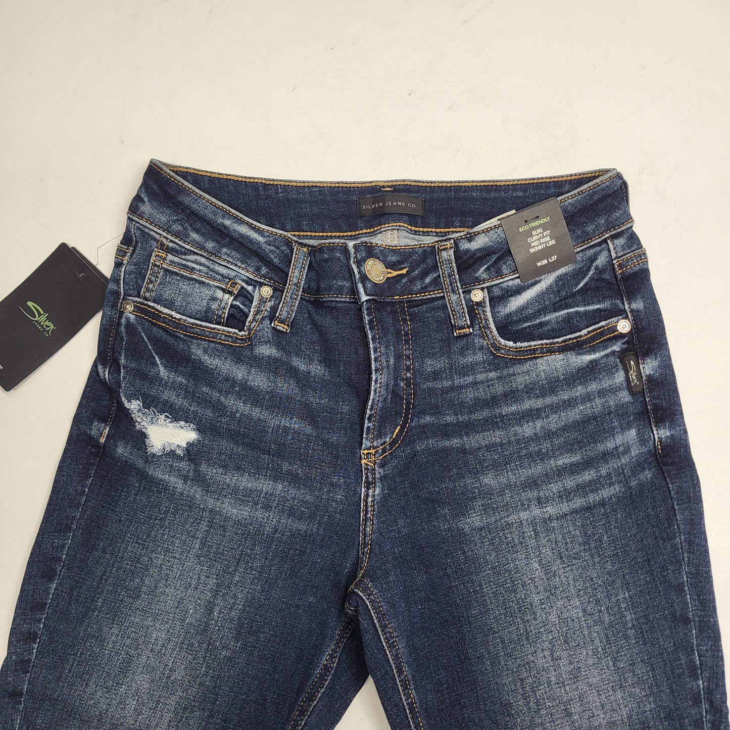 SILVER JEANS CO. Suki Curvy Fit Skinny Leg Eco Friendly Sz 28/27 Indigo