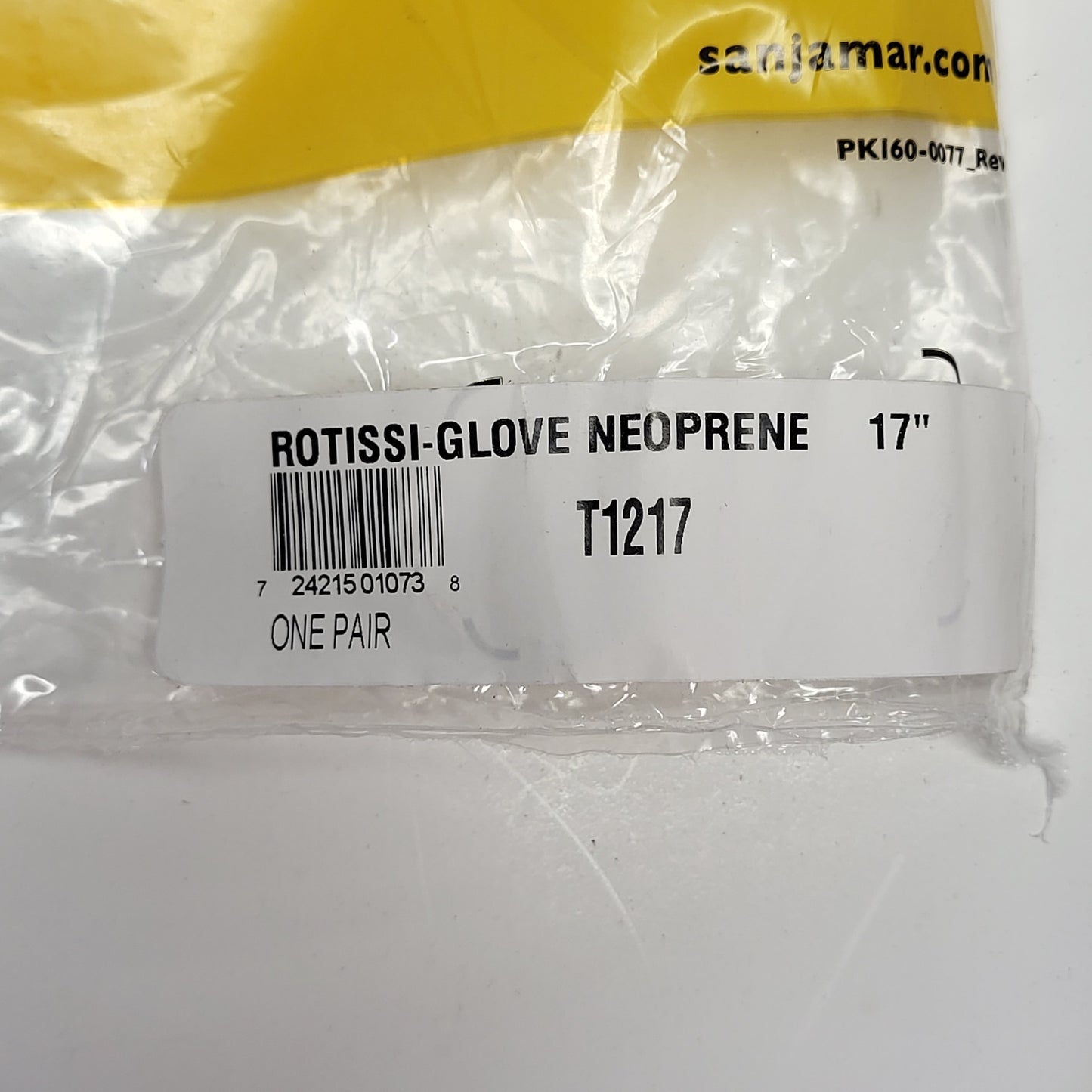SAN JAMAR (2 PACK) Rotissi-glove Heat & Steam Protection Neoprene 17" T1217