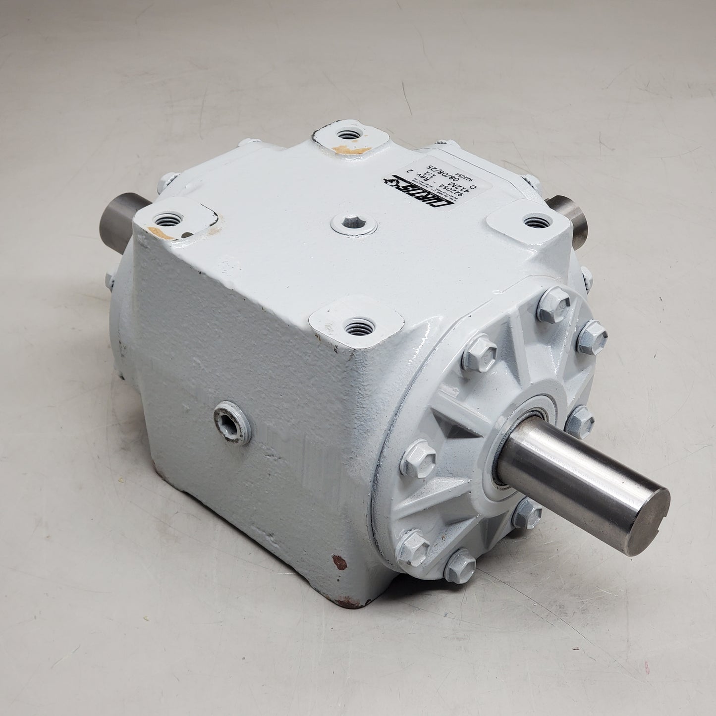 CURTIS MACHINE Gearbox 412m 1:1 Rev 2 Angle 3 Shaft Gear Grey 922054