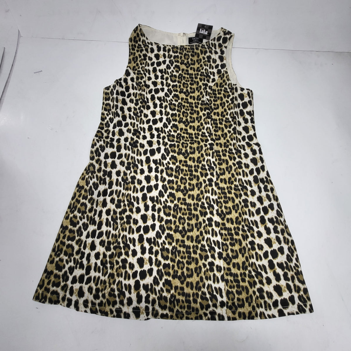 DRESSED IN LALA Put a Spell on You Linen + Cotton Blend Mini Dress XL Leopard
