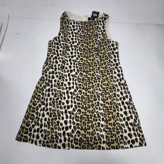 DRESSED IN LALA Put a Spell on You Linen + Cotton Blend Mini Dress XL Leopard