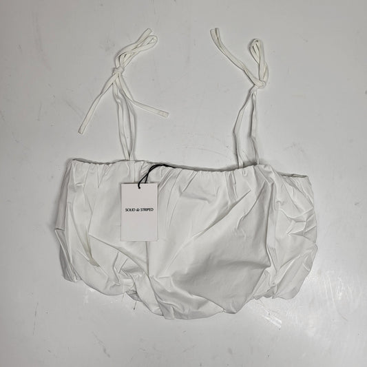 SOLID AND STRIPED The Ivy Top Bubble Crop Sz XS Optic White SU26R2393SPOW