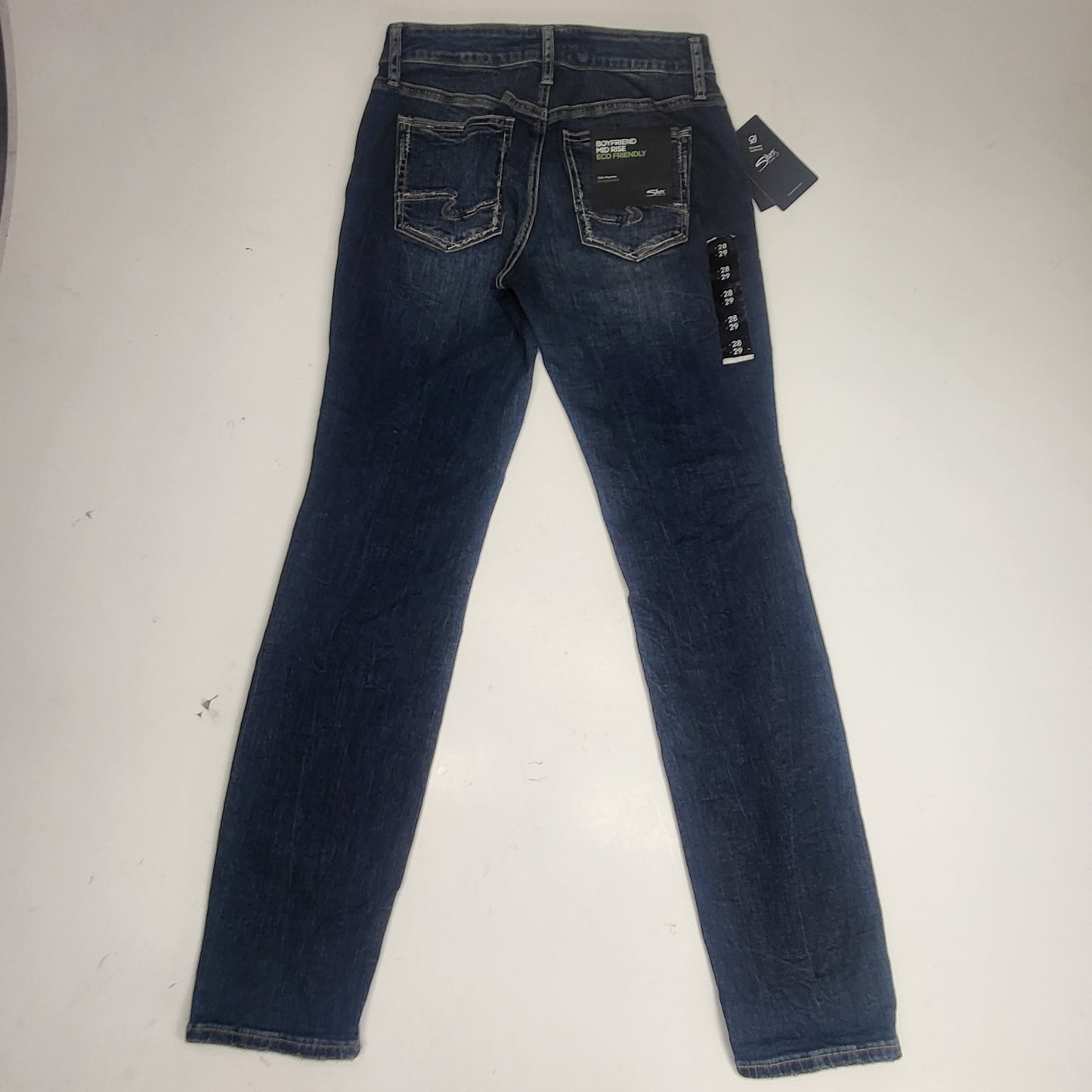 SILVER JEANS CO. Boyfriend Mid Rise Eco Friendly Sz 28/29 Indigo L2710EGX376