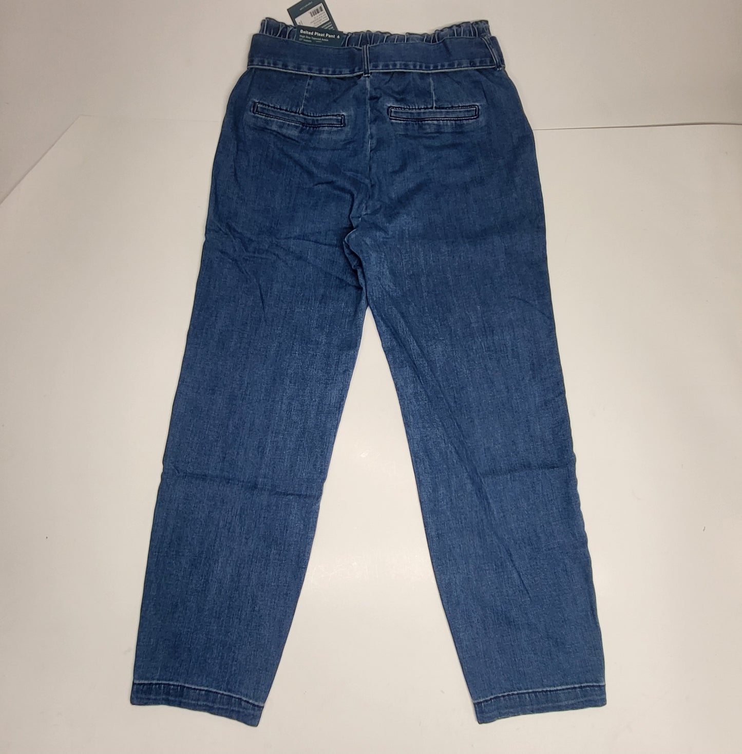 JAG Belted Pleat High Rise Tapered Ankle Womens Sz 6/27 Blue Nova J2882SAP325