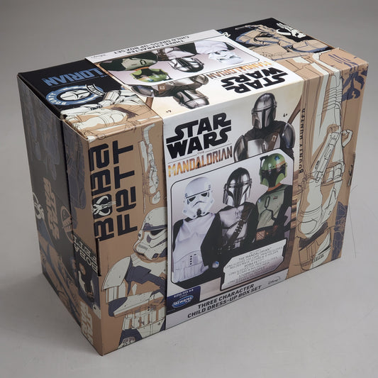 JAZWARES COSTUME PLAY Star Wars The Mandalorian 3 Character Child Dress Up Box Set SZ 4-8