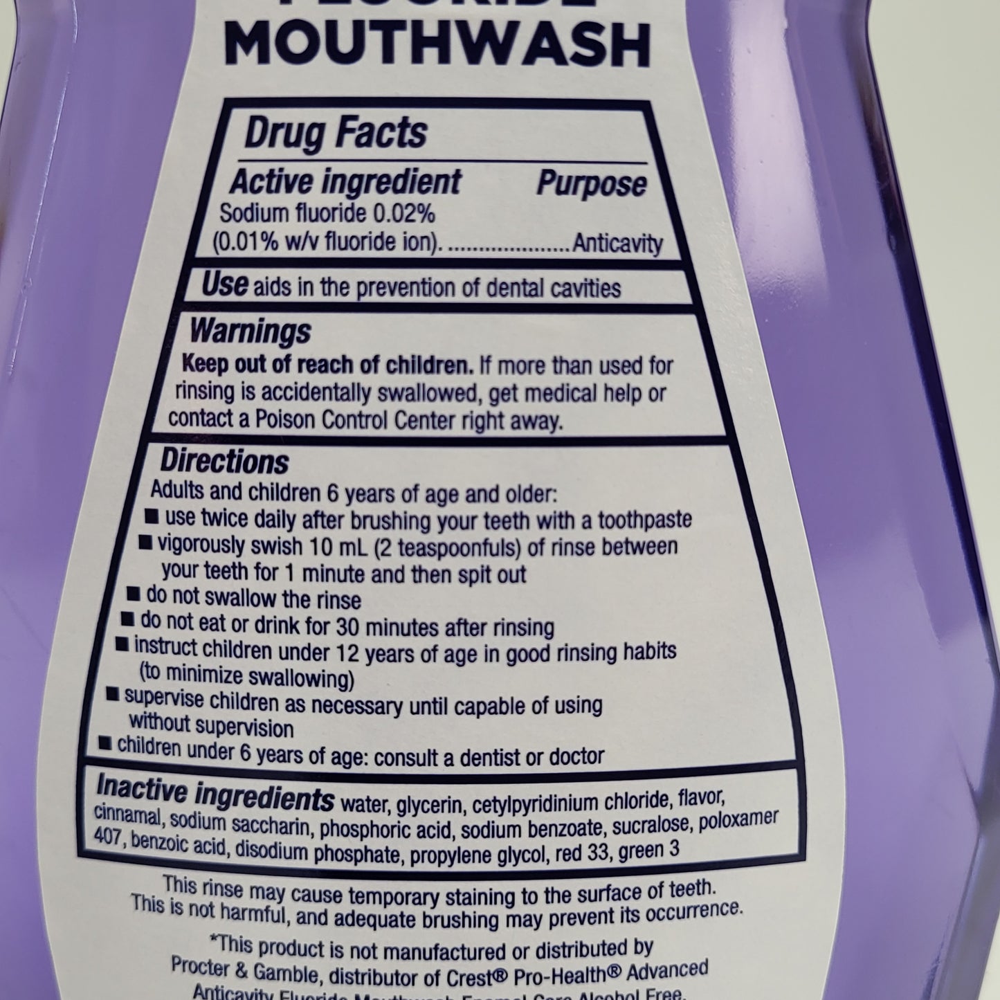 ZA@ EXCHANGE SELECT (3 PACK) Fluoride Mouthwash Anticavity Rinse Mint 1L Bb 06/28