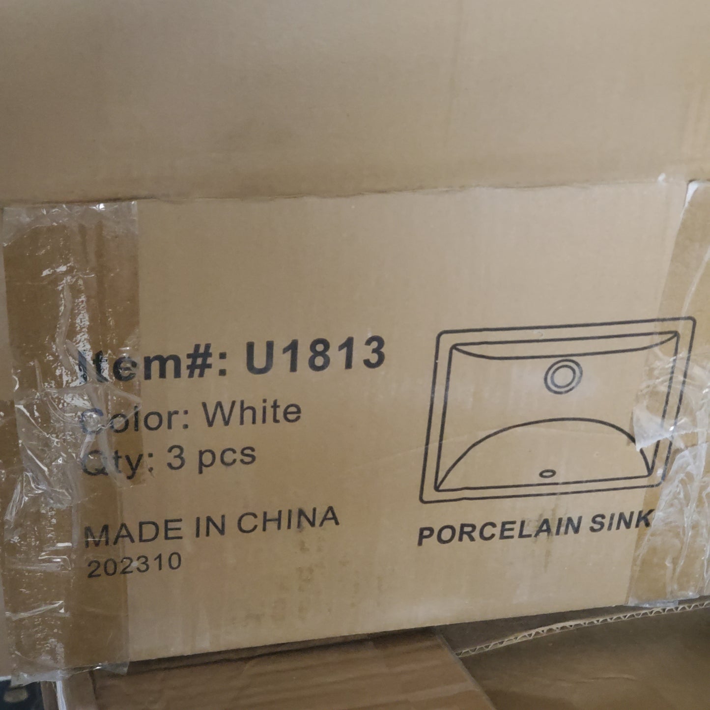 CURATED Porcelain Undermount Sink 18" x 13" White U1813