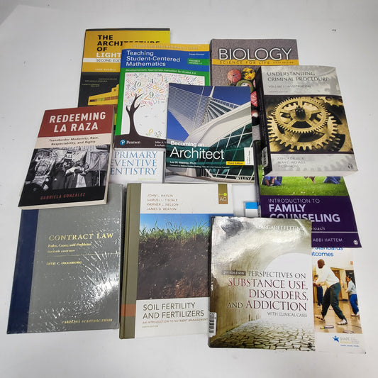 ZA@ Box of Assorted Textbooks Hardback & Paperback (Used/As-Is)