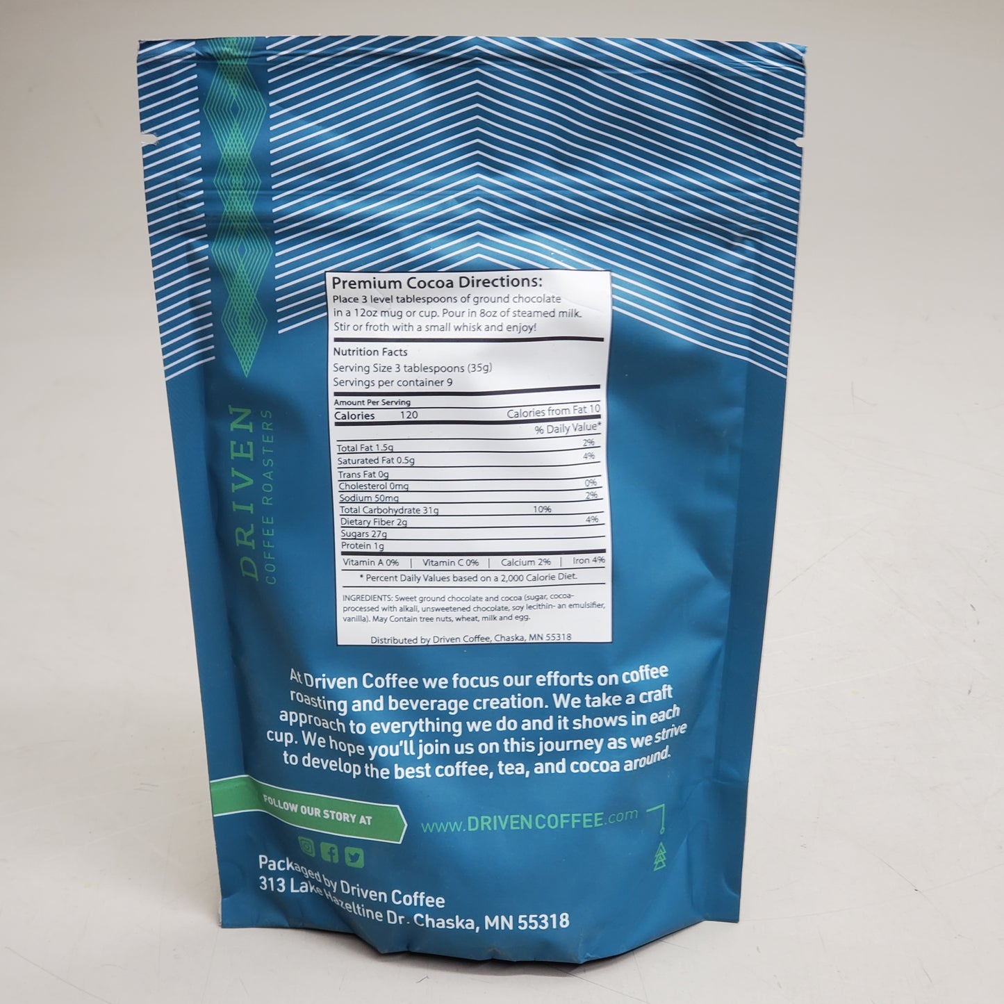 DRIVEN Premium Hot Cocoa 12 oz BB 01/27