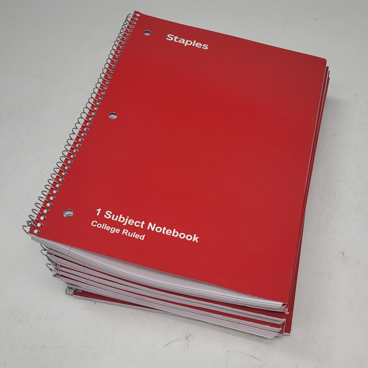 ZA@ STAPLES (12 PACK) 1 Subject College Ruled Notebooks 70 Sheets Red ST27503