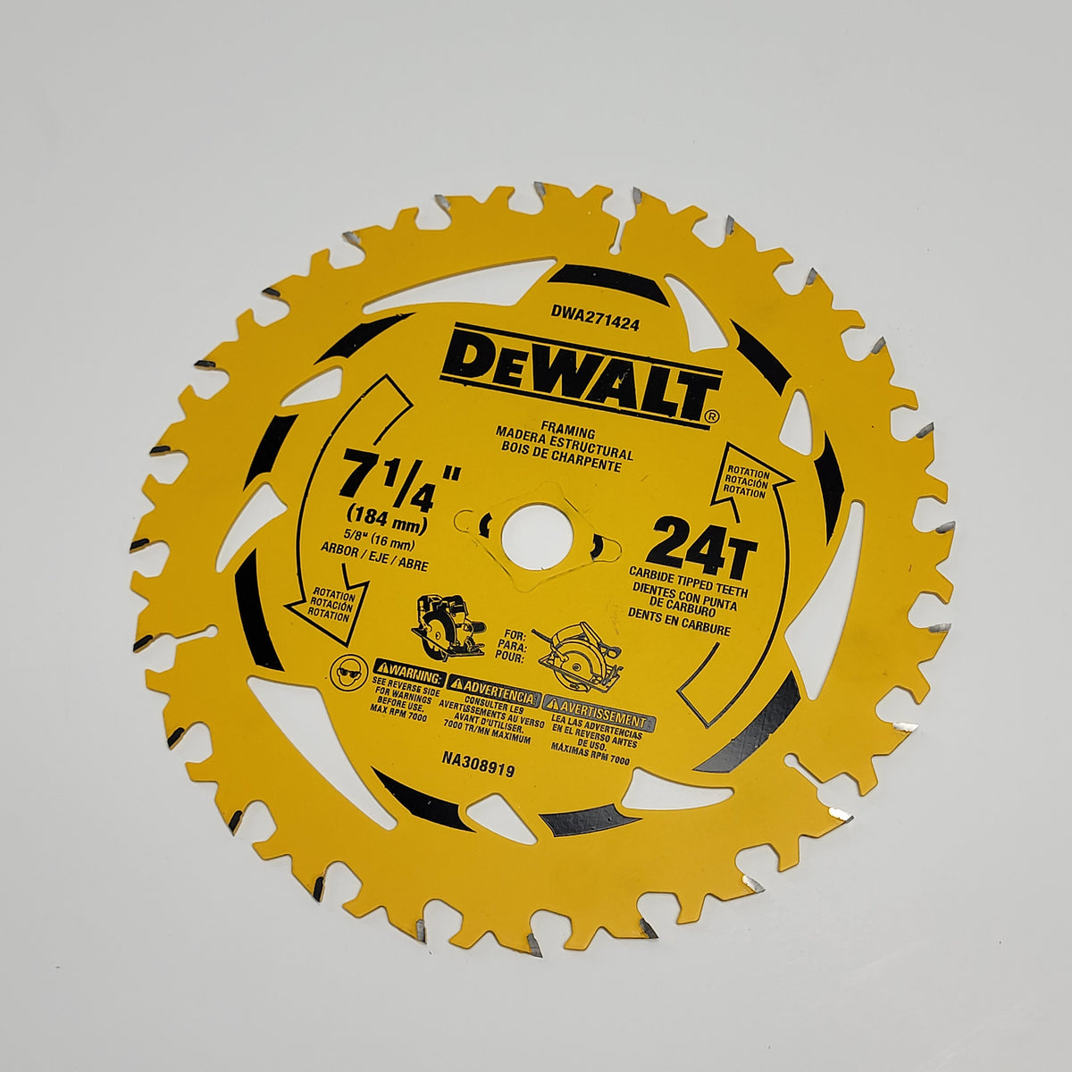 DEWALT (10 PACK) Rotating Saw Blades 24t   7.25in DWA271424B10 (Damaged Box)