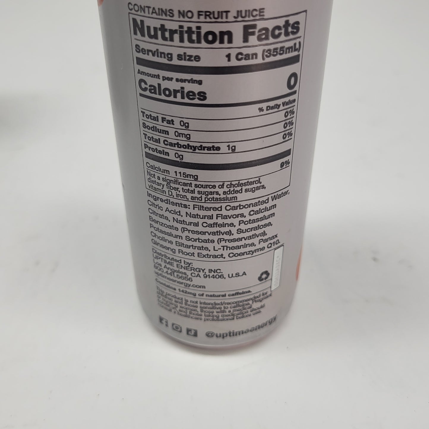 ZA@ UPTIME ENERGY DRINK Original Variety Zero Sugar Zero Sugar 12 oz BB 05/27