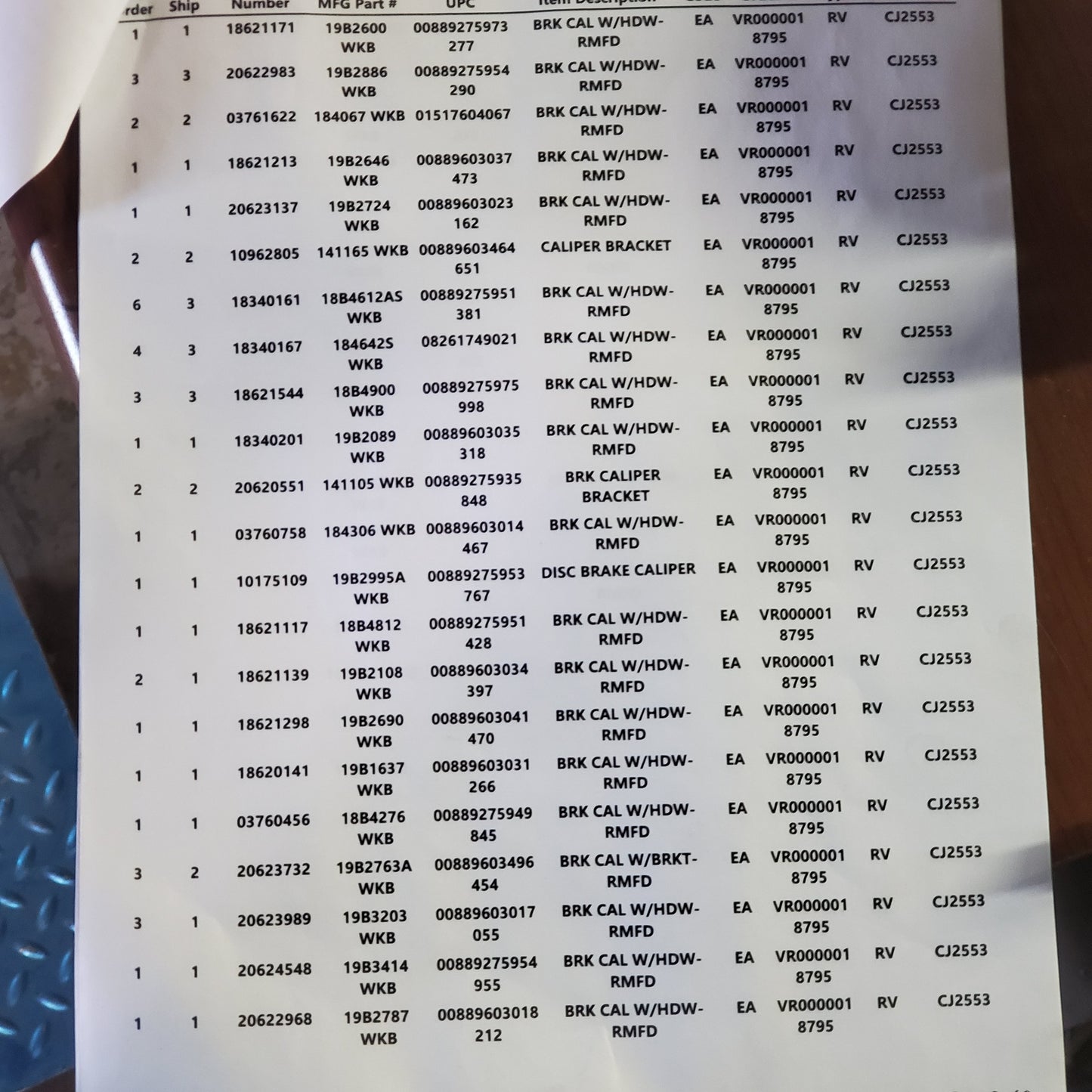 ZA@ Pallet of CAR QUEST (Two Pallets) Brake Calipers See Pictures of Manifest for Which  (New Other)