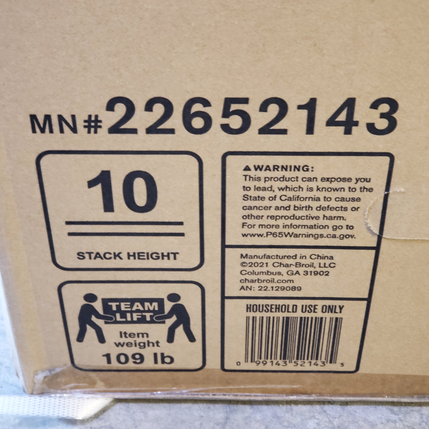 CHAR-BROIL Edge Electric Grill 20.25"D x 48"W x 45"H Grey/Black 22652143