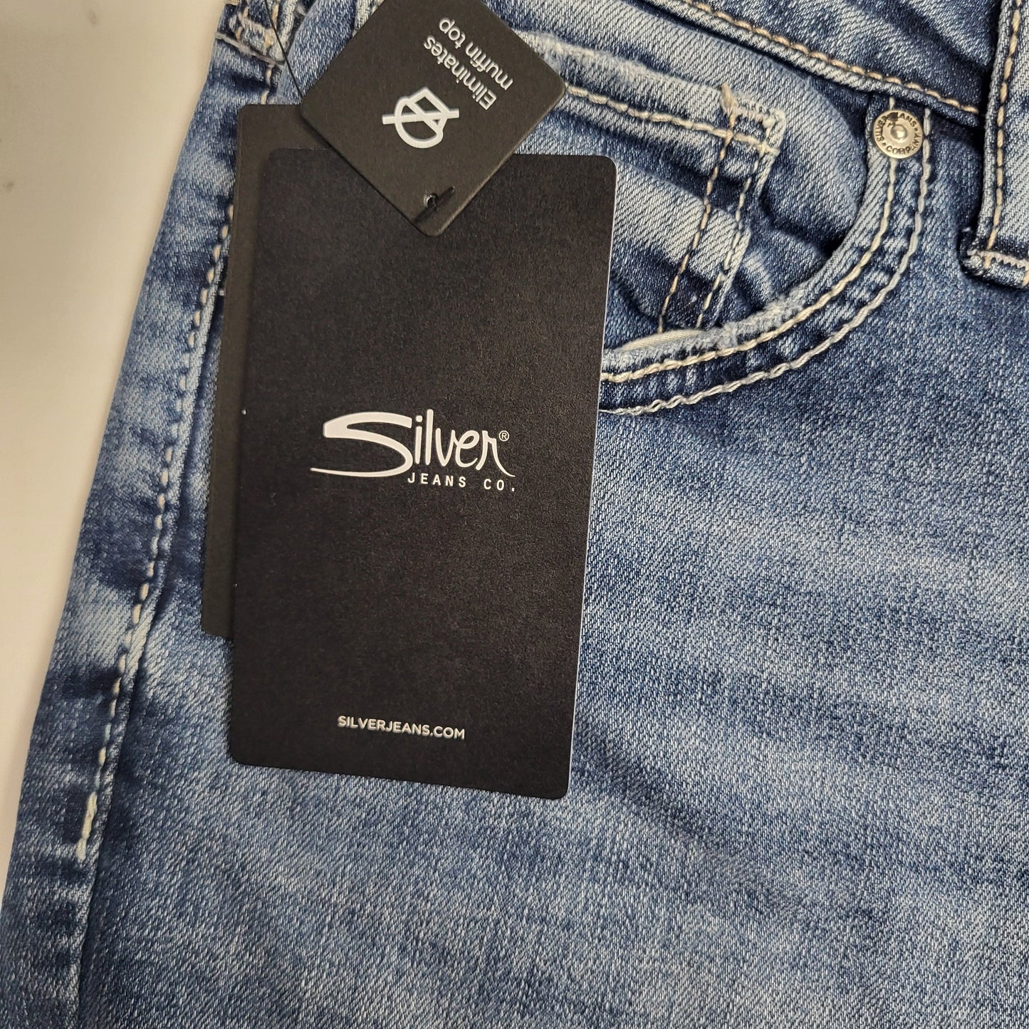 SILVER JEANS CO. Elyse Mid Rise Straight Leg Sz 33/31 Indigo L03403EGX272