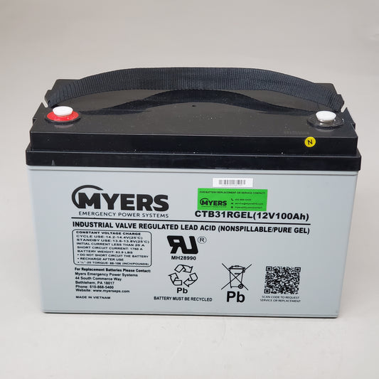 MYERS Vrla Rechargeable Gel Battery Emergency Power Systems CTB31RGEL (New Other)