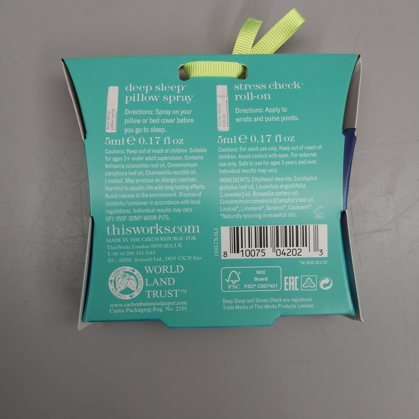 ZA@ THIS WORKS Dream Team (12-PK) Deep Sleep Pillow Spray & Stress Check Roll-On (2x5 ml) (New) A