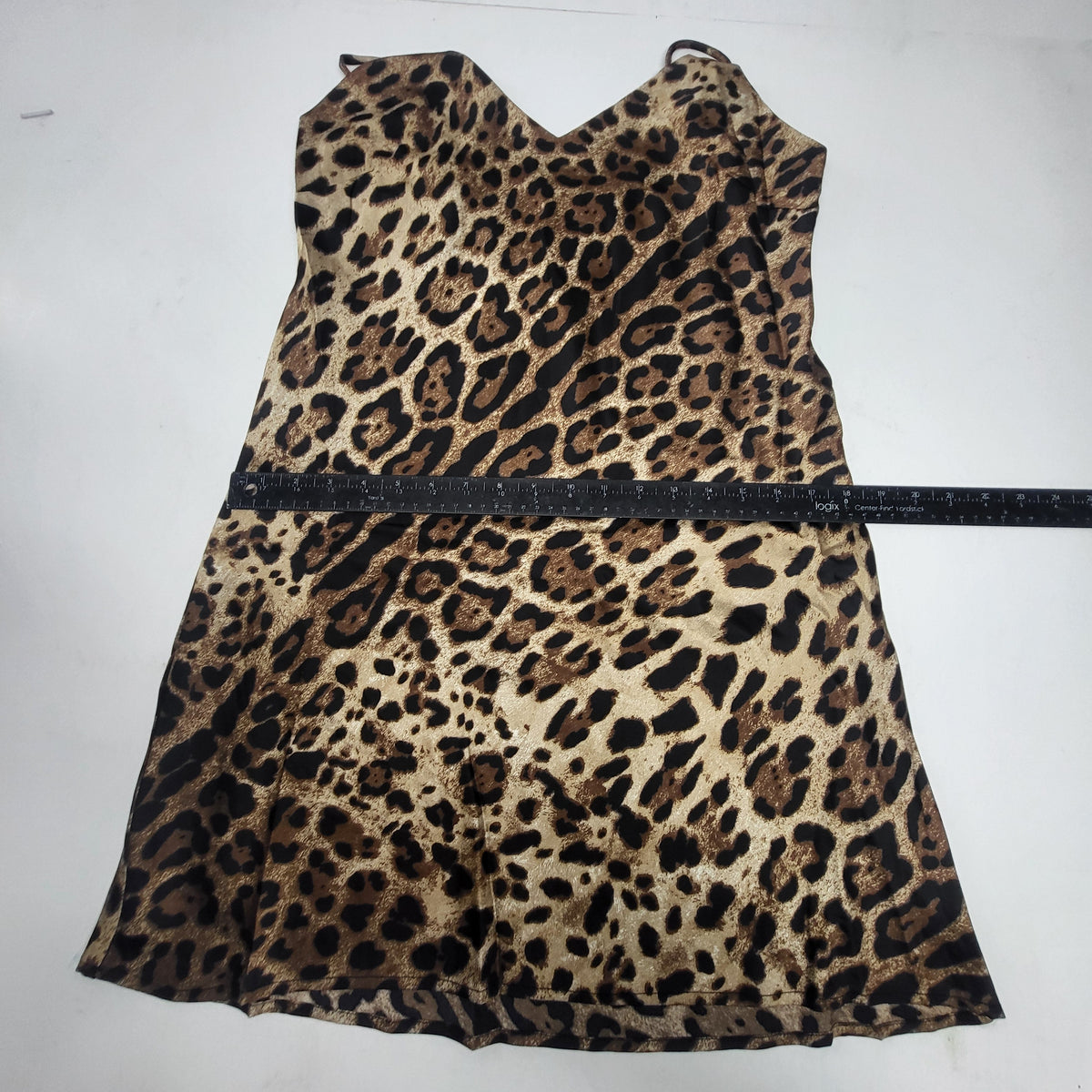 DRESSED IN LALA Satin Dress + Duster Set Exclusive Pattern M Brown Leopard