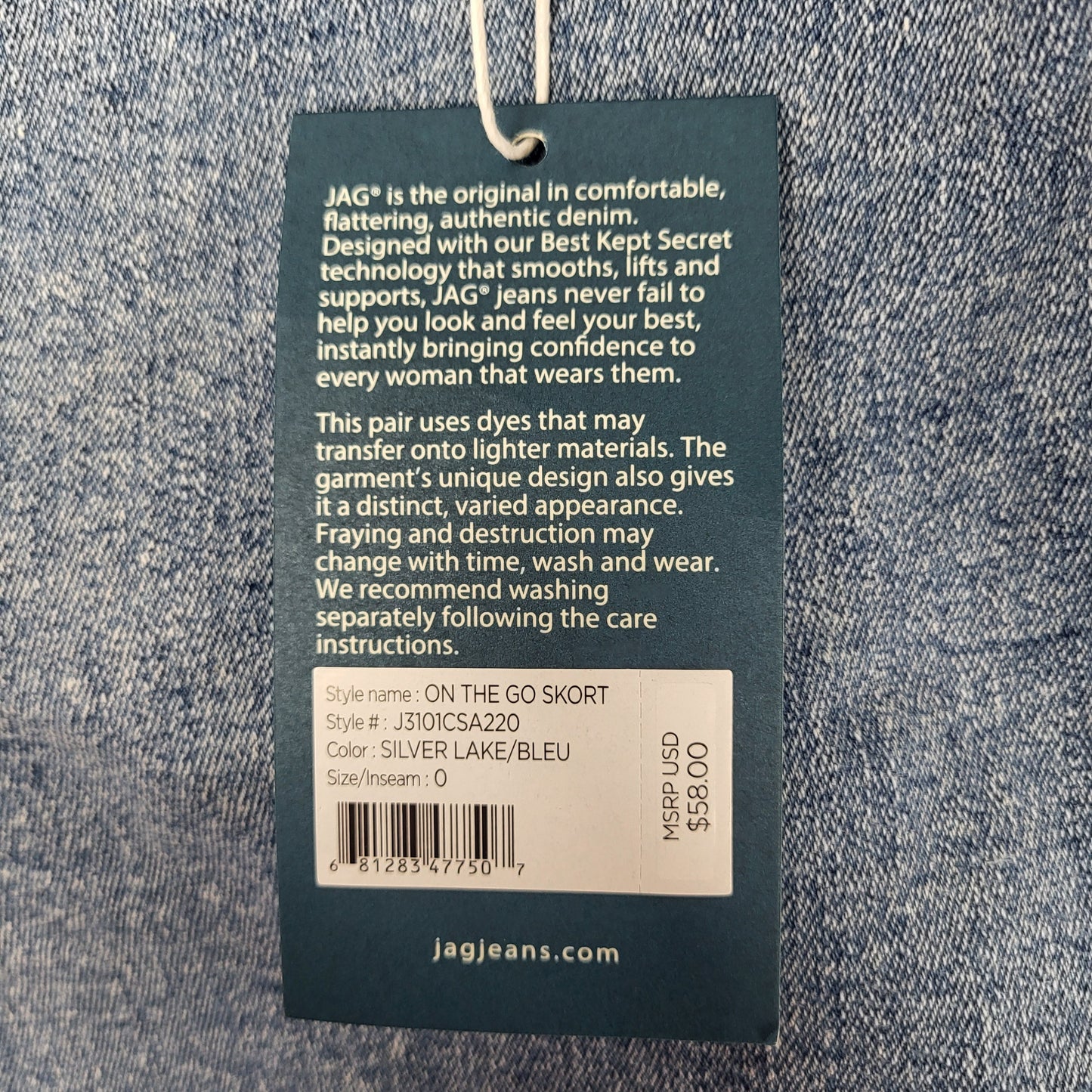 JAG On-the-go Mid Rise Pull-On Skort Womens Sz 0 Silver Lake J3101CSA220