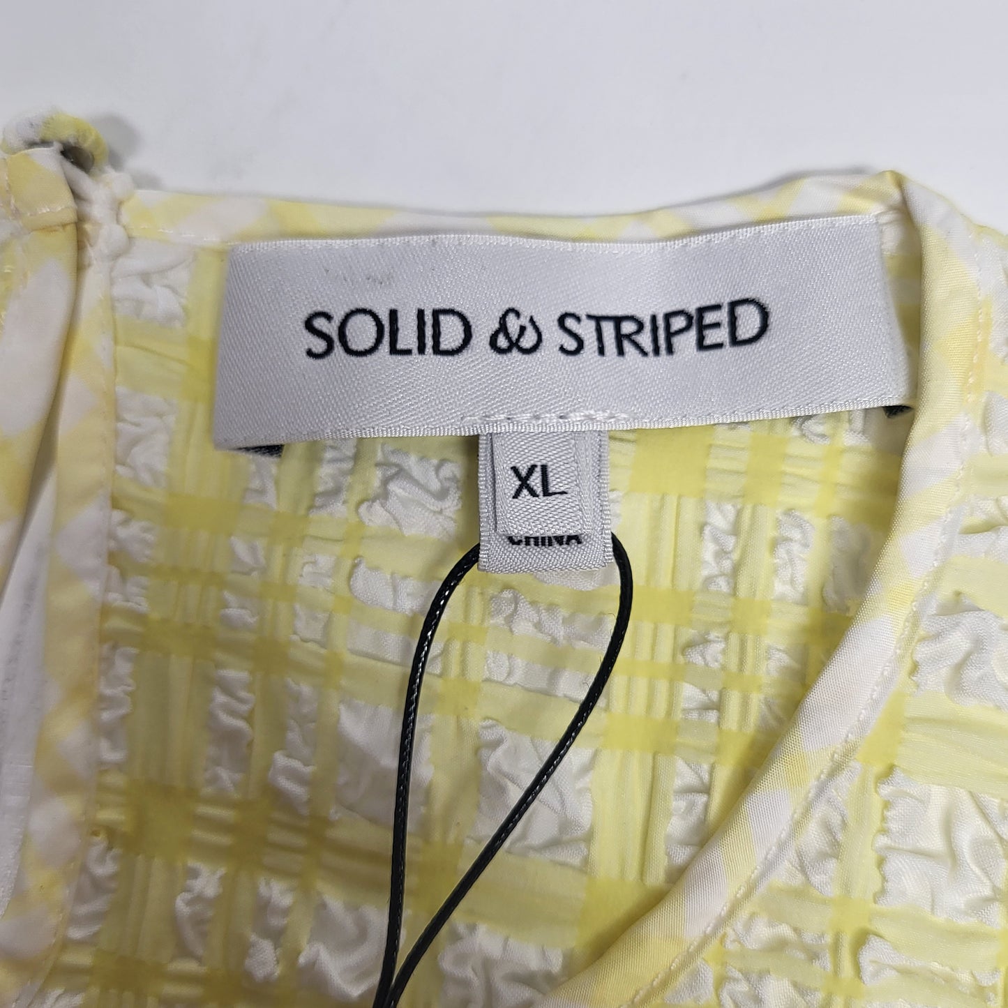 SOLID AND STRIPED Brinley Top Puckered  XL Plaid Citrina SU26R2395PPLCTN