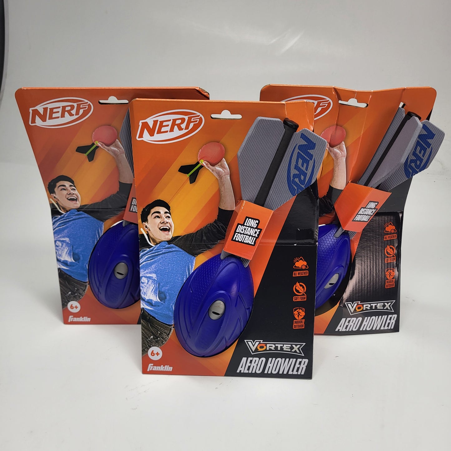NERF (3 PACK) Vortex Aero Howler Whistler Soft Foam Indoor and Outdoor