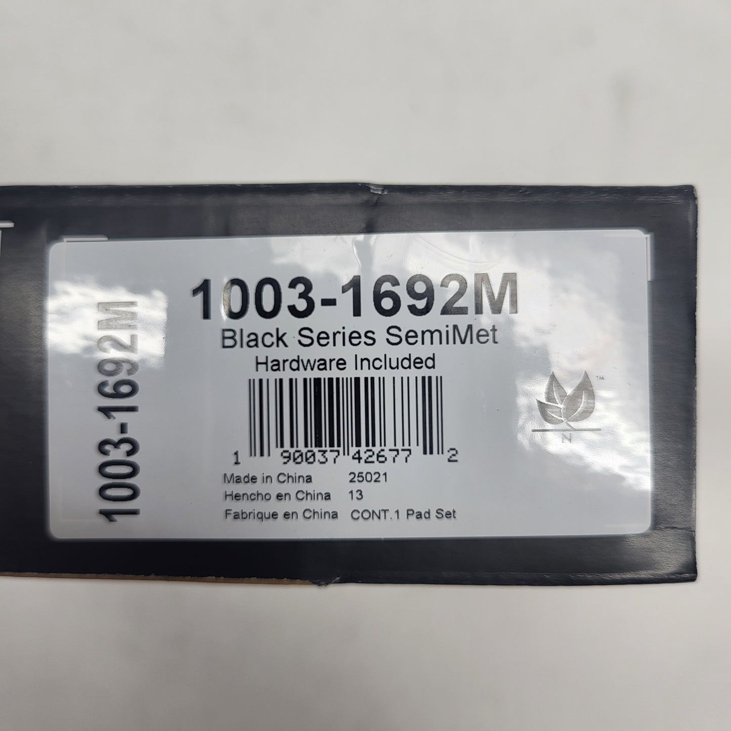 QUALITY-BUILT Semi-Metallic Disc Brake Pad Set Black Rear 1003-1692M