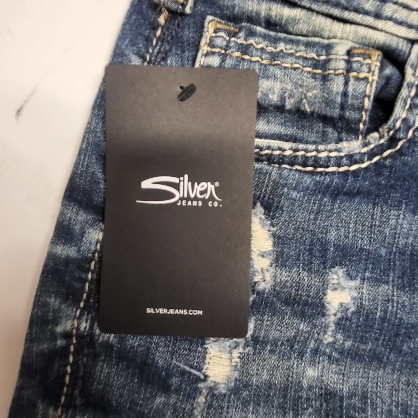 SILVER JEANS CO. Girlfriend Universal Fit Mid Rise Skinny Leg Sz 29/29 Indigo L27137SJL388