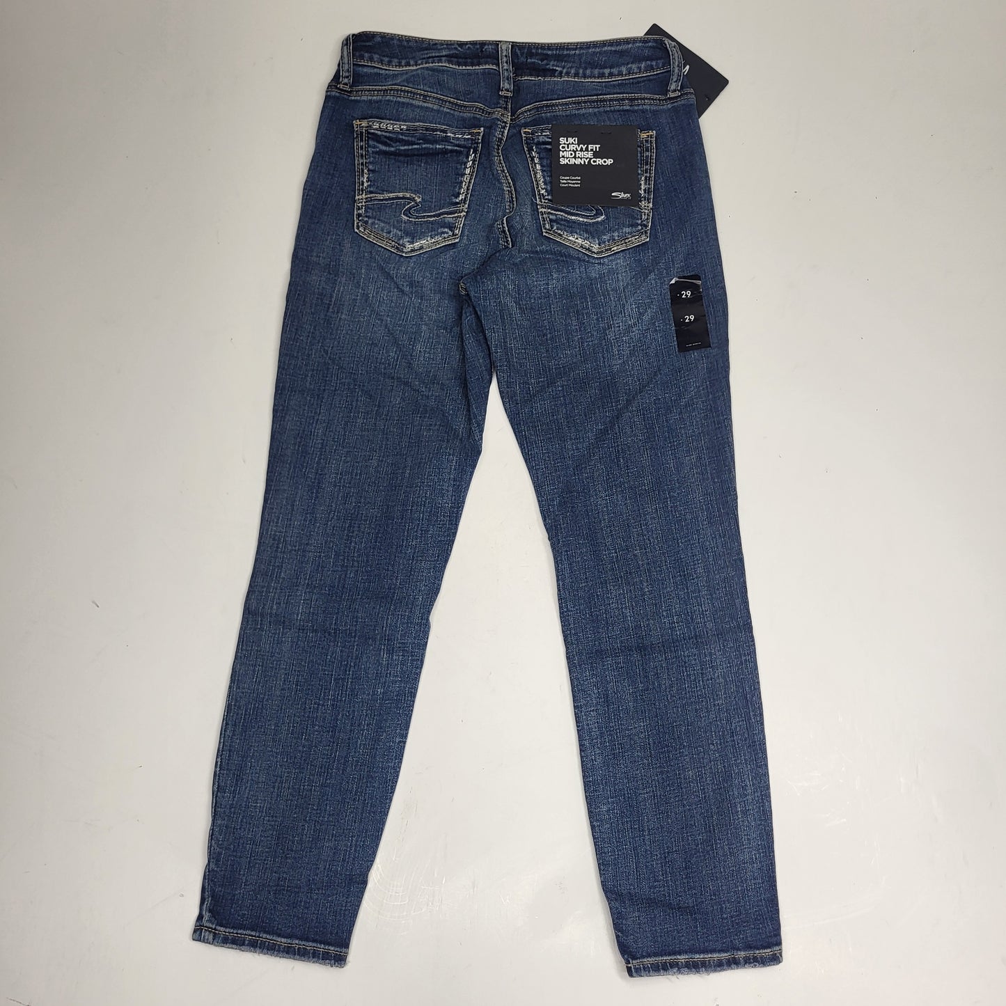 SILVER JEANS CO Suki Curvy Fit Mid Rise Skinny Crop Sz 29 Orlando L43975SCV384