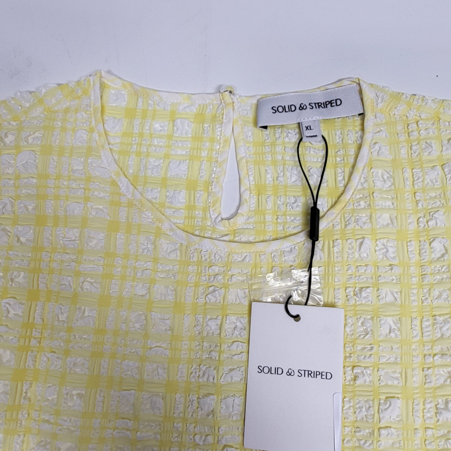 SOLID AND STRIPED Brinley Top Puckered  XL Plaid Citrina SU26R2395PPLCTN