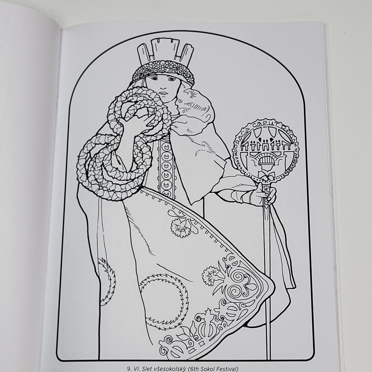 ZA@ POMEGRANATE Alphonse Mucha Coloring Book Soft Cover 22 Images