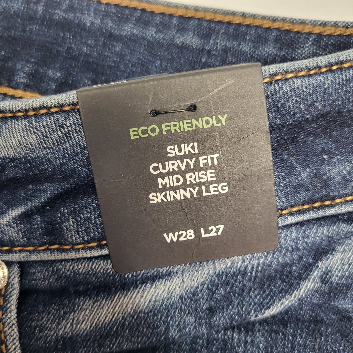 SILVER JEANS CO. Suki Curvy Fit Skinny Leg Eco Friendly Sz 28/27 Indigo