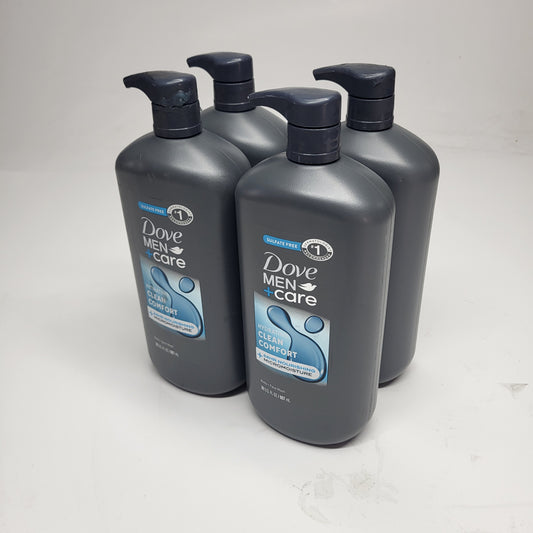 ZA@ DOVE (4 PACK) Men + Care Hydrating Clean Comfort Body + Face Wash (As Is)
