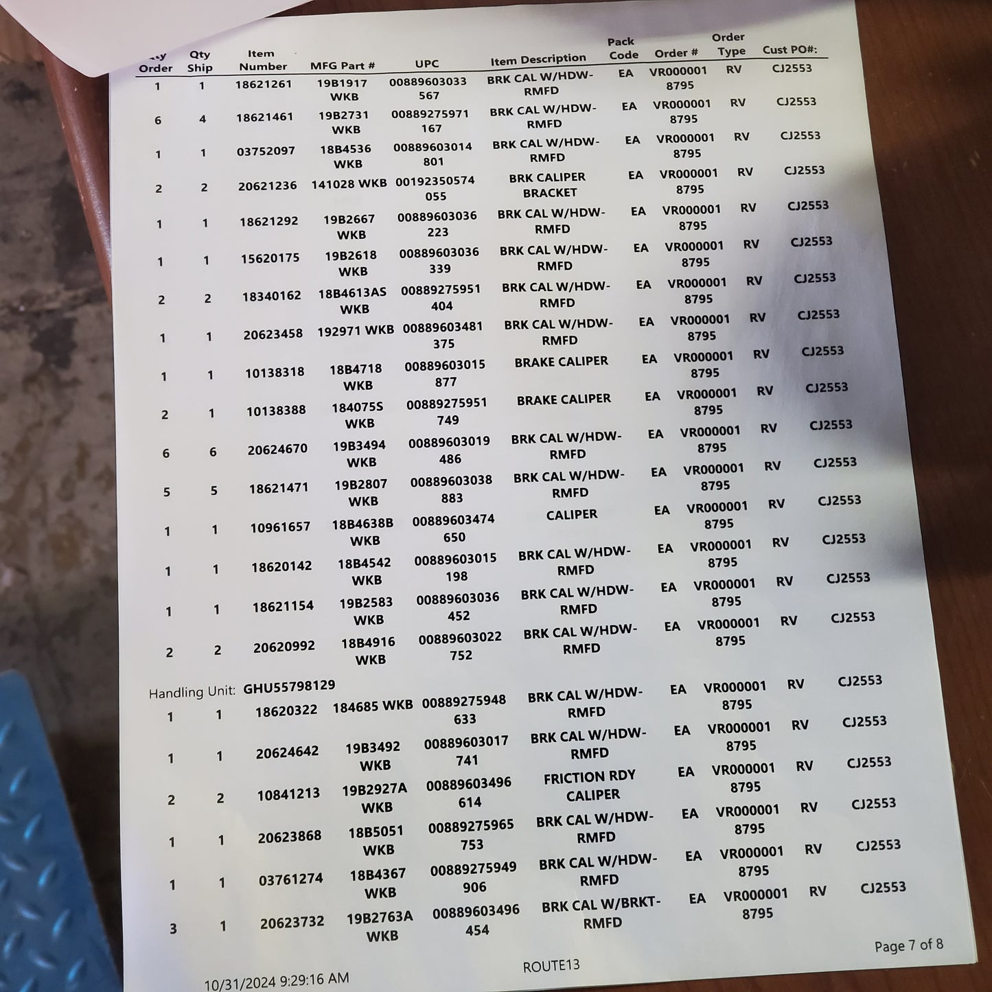 ZA@ Pallet of CAR QUEST (Two Pallets) Brake Calipers See Pictures of Manifest for Which  (New Other)