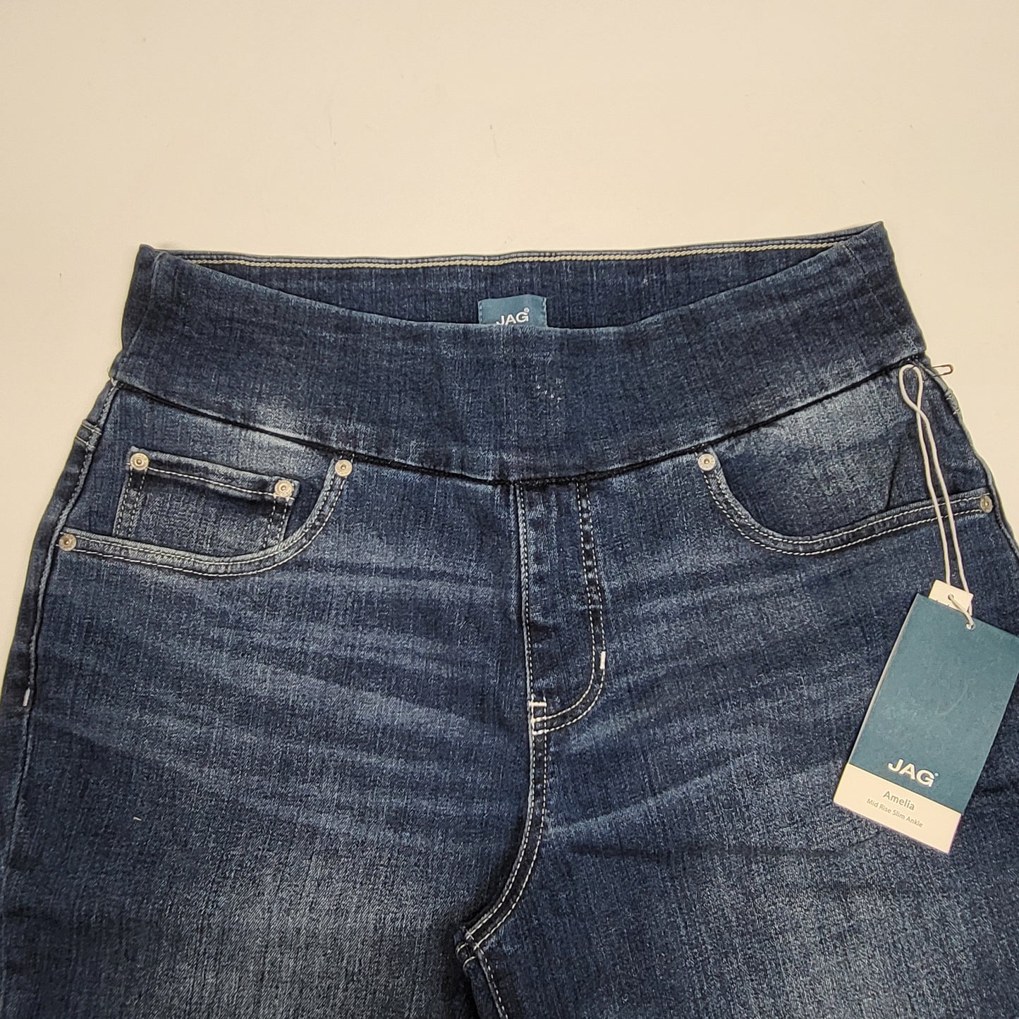 JAG Amelia Mid Rise Slim Ankle Womens Sz 24W/27 Kodiak Blue J2321EAE374