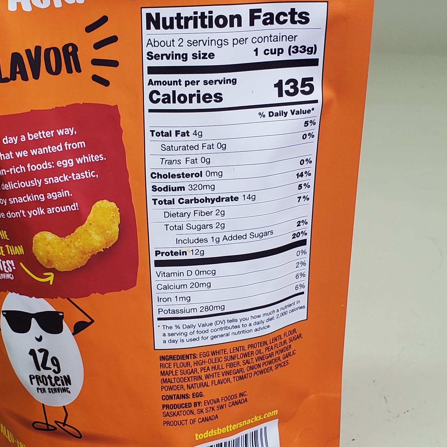 ZA@ TODDS (12 Pack) Egg-Cellent Protein Puffs BBQ Flavor Sweet & Smokey 2.5 oz BB 12/25 A