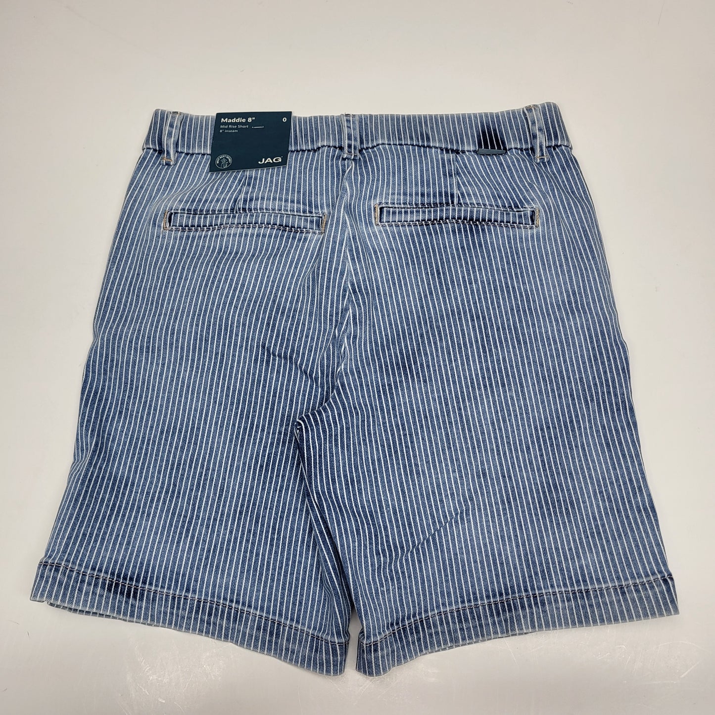 JAG Maddie Mid Rise Pull-On Short Womens Sz 0/8 Bleached Stripe J5108LSX116