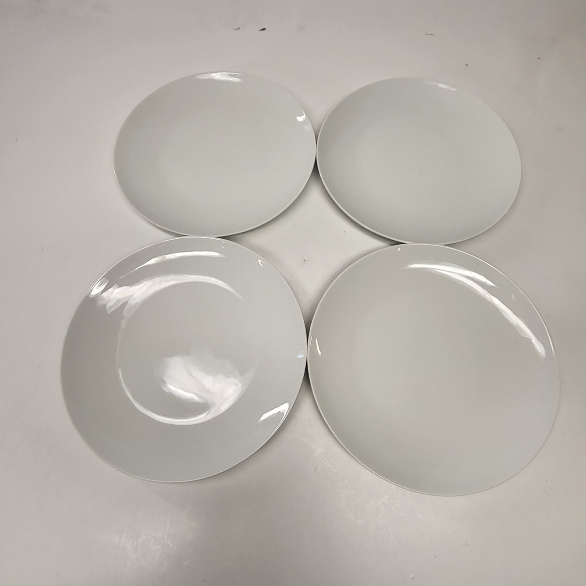 PILLIVUYT (4 PACK) Coupe Porcelain Salad Plates Made in France  11" All White