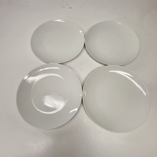PILLIVUYT (4 PACK) Coupe Porcelain Salad Plates Made in France  11" All White