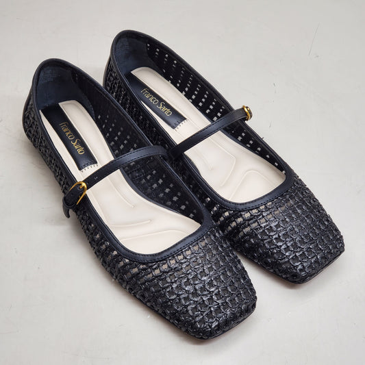 FRANCO SARTO L-Tinsley Mary Jane Women's Flat SZ M 8.5 Black
