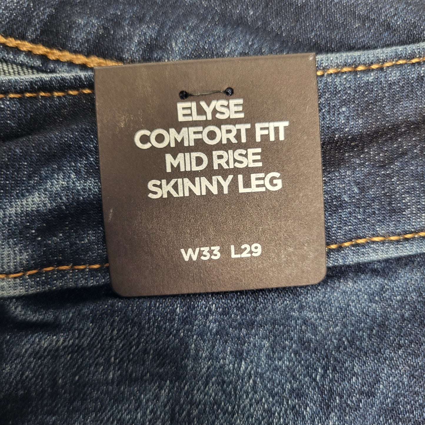 SILVER JEANS CO. Elyse Mid Rise Skinny Leg Sz 33/29 Indigo L03116EAD328