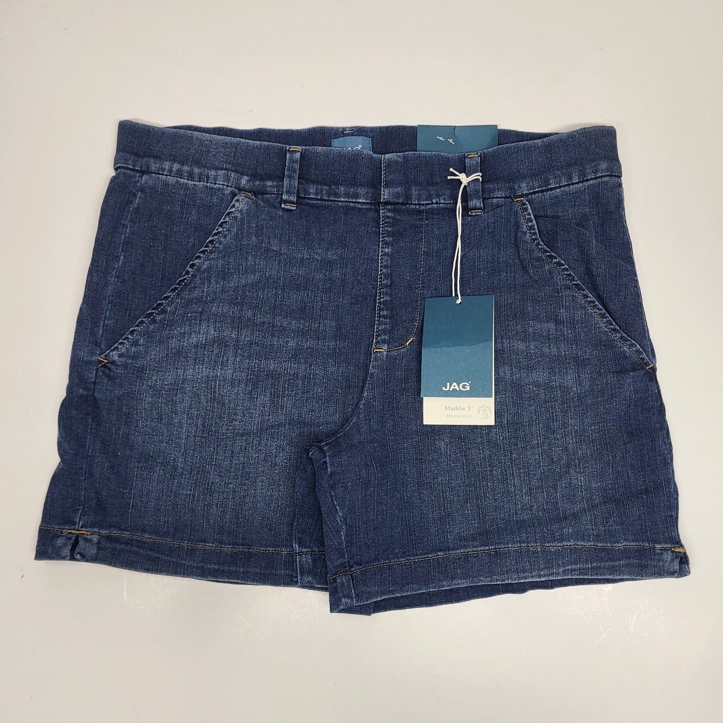JAG Maddie Mid Rise Pull-On Short Womens Sz 12/5 Coral Blue J5105AU214