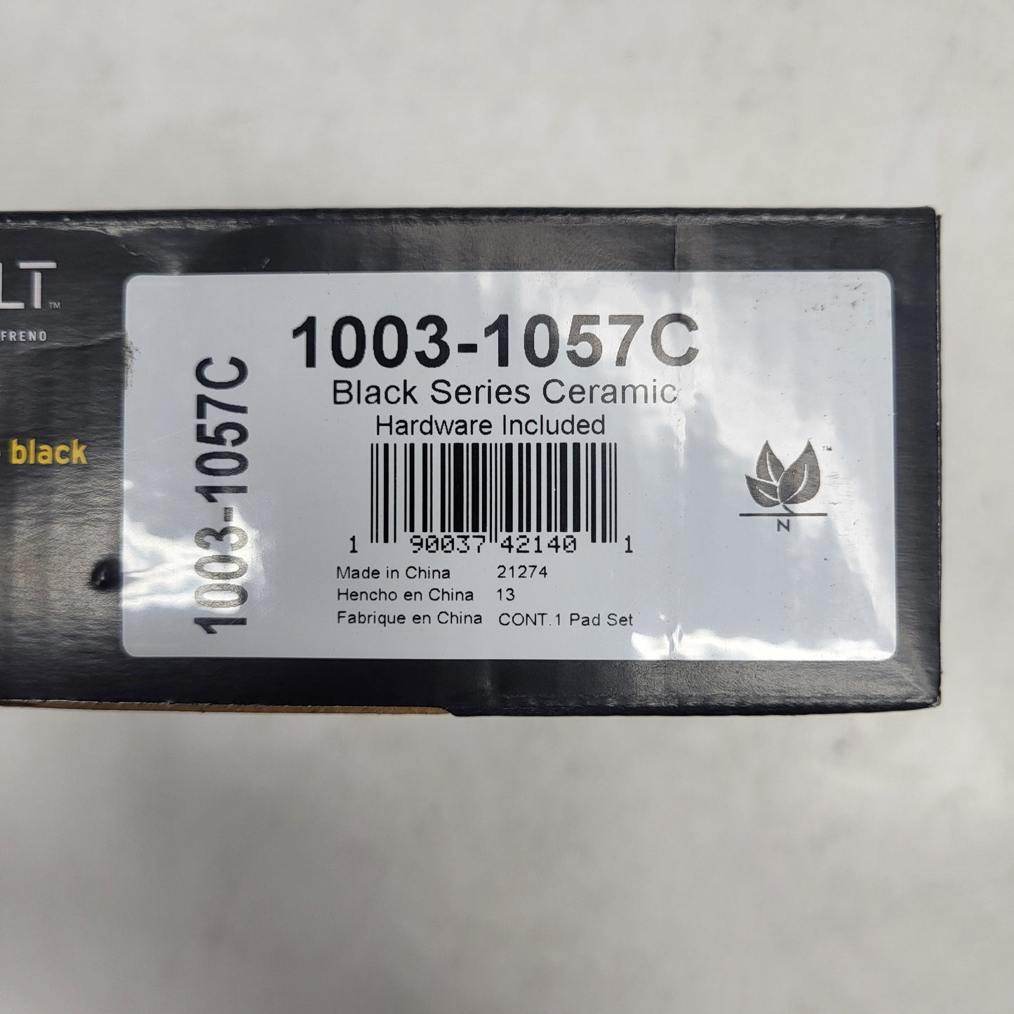 QUALITY-BUILT Ceramic Disc Brake Pad Set Black Rear 1003-1057C
