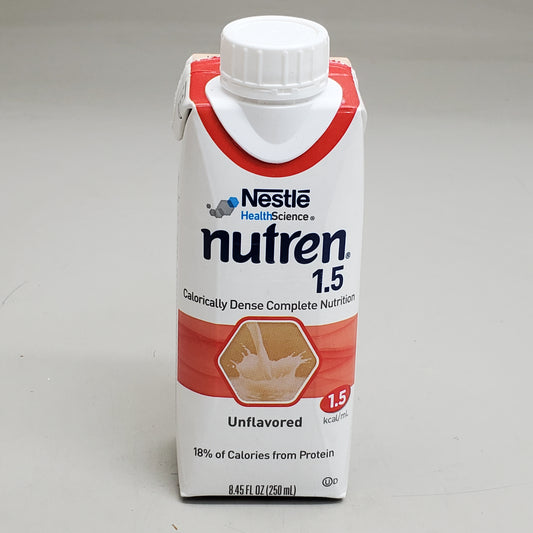 NESTLE (24 Pack) Nutren 1.5 Calorically Dense Nutrition Drink 8 fl oz Unflavored G12591398 BB 04/26