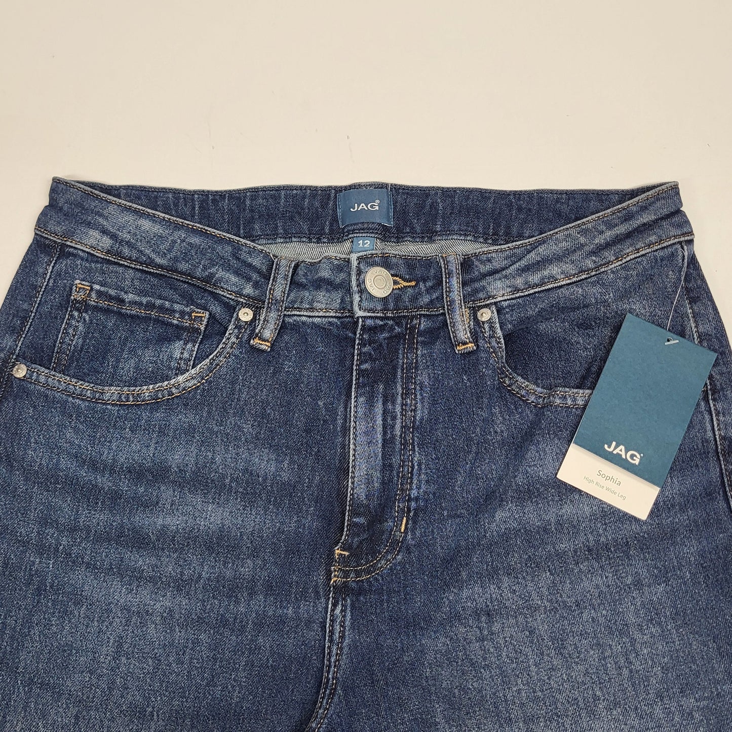 JAG Sophia High Rise Wide Leg Jeans Womens Sz 12/30 Eiffel Blue J2951ACS383