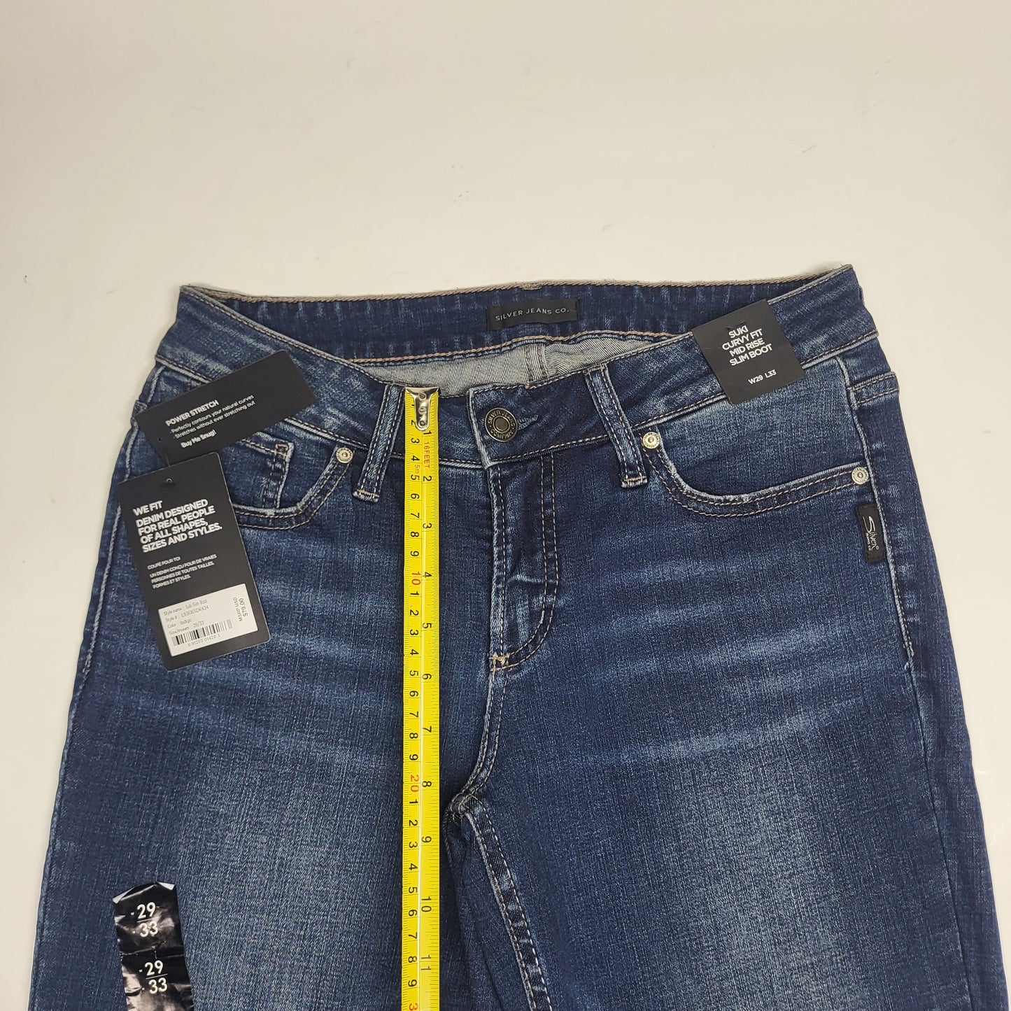 SILVER JEANS CO. Suki Curvy Fit Mid Rise Slim Boot Sz 29/33 Indigo L93616SDK424
